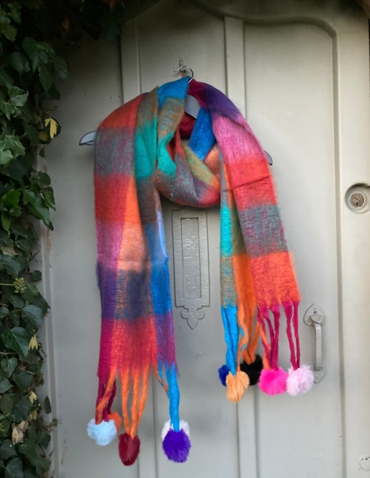 🍁🍂 Pom check scarf