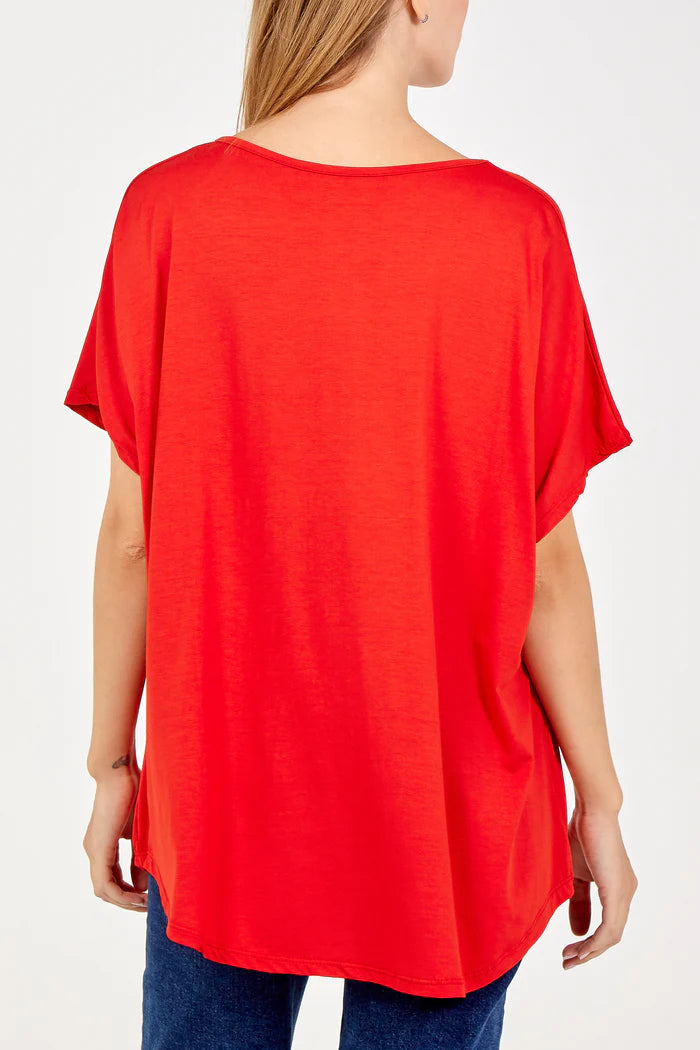 RED BASIC OVERSIZED TEE SIZE 10-20