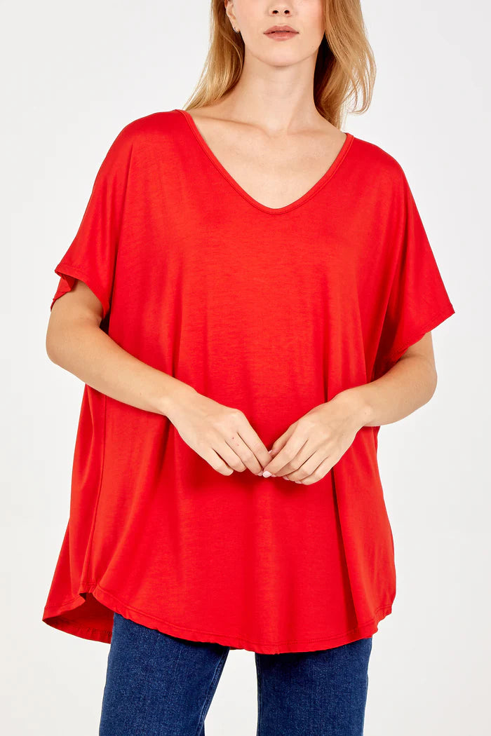 RED BASIC OVERSIZED TEE SIZE 10-20