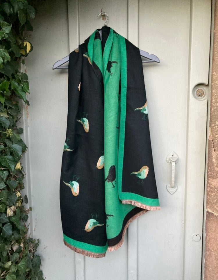 🍁🍂 Black green Robin scarf