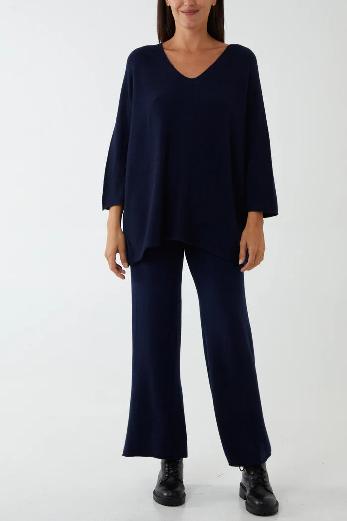 NAVY V-NECK SOFT TOUCH LOUNGE SET SIZE 10-18