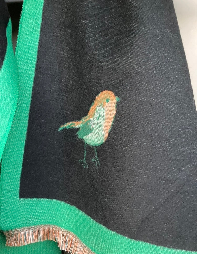 🍁🍂 Black green Robin scarf