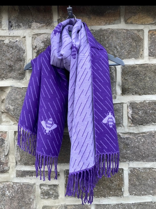 🍁🍂Purple cashmere bee scarf