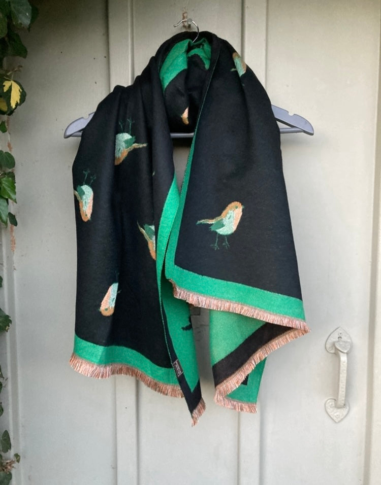 🍁🍂 Black green Robin scarf