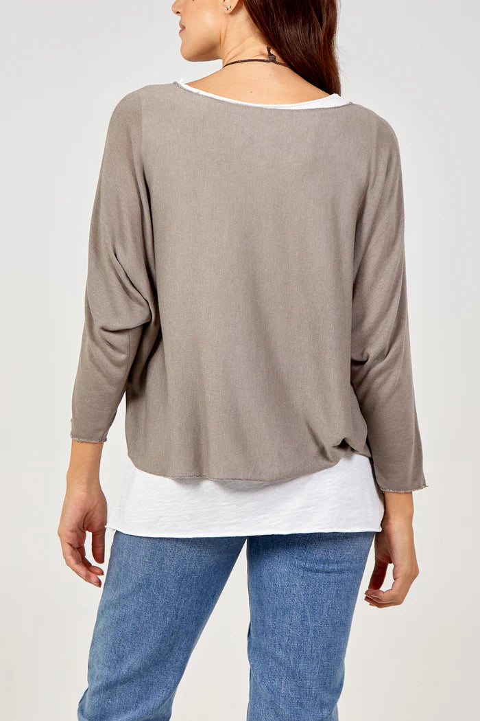 MOCHA DOUBLE LAYER TOP ONE SIZE 10-16