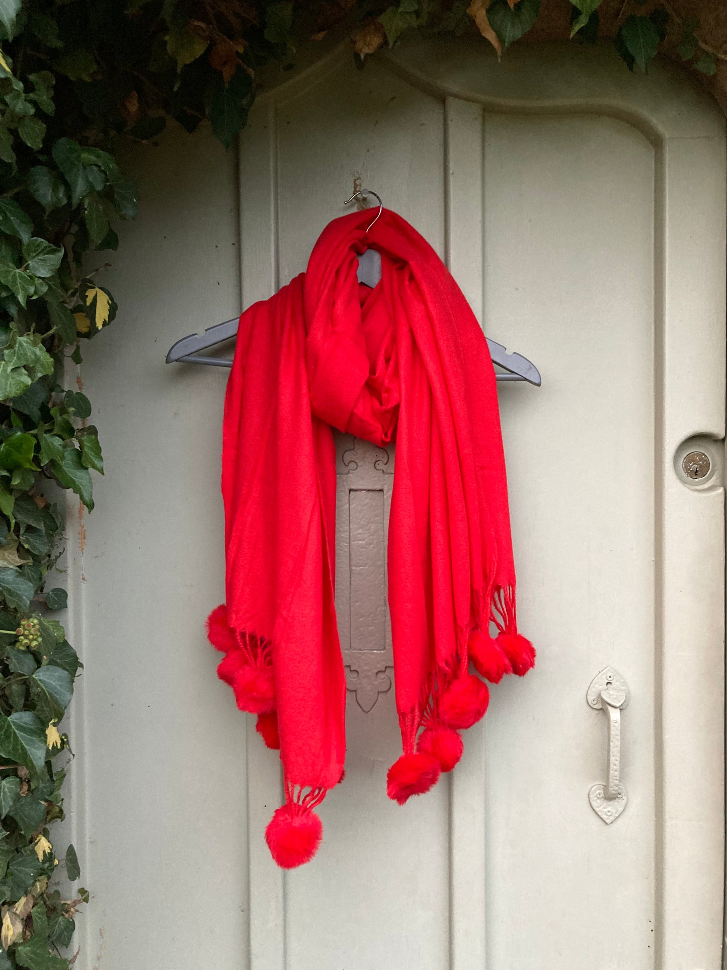 🍁🍂 Red Pom scarf
