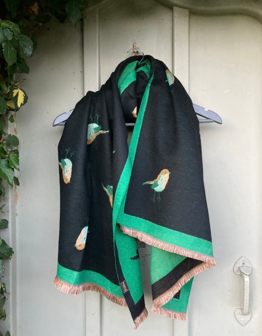 🍁🍂 Black green Robin scarf